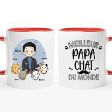 Charger l'image dans la galerie, Mug personnalisé Papa Chat – Parfait pour papas amoureux des chats, cadeau idéal pour Noël et Fête des Pères
