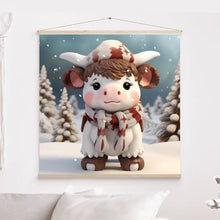 Charger l'image dans la galerie, 3D Vache Hereford Toile à suspendre personnalisés, 3D Décor pour le salon à Noël