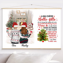 Charger l'image dans la galerie, Tapisserie murale personnalisée,Toile Noël cadeau pour belle-mère et belle-fille, A ma chère belle-mère/belle-fille
