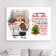 Charger l'image dans la galerie, Tapisserie murale personnalisée,Toile Noël cadeau pour belle-mère et belle-fille, A ma chère belle-mère/belle-fille