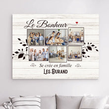 Charger l'image dans la galerie, Tapisserie murale Photo Personnalisée, Cadeau pour la famille, Le bonheur c'est la famille