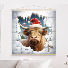 Charger l'image dans la galerie, 3D Vache Highland Toile à suspendre personnalisés, 3D Décor pour le salon à Noël