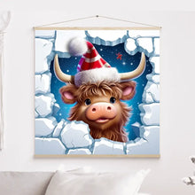 Charger l'image dans la galerie, 3D Vache Highland Toile à suspendre personnalisés, 3D Décor pour le salon à Noël