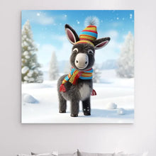 Charger l'image dans la galerie, 3D L'âne Noël Toile à suspendre personnalisés, 3D Décor pour le salon à Noël