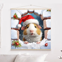 Charger l'image dans la galerie, 3D cochon d'Inde Noël Toile à suspendre personnalisés, 3D cobaye Décor pour le salon à Noël
