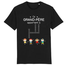 Charger l'image dans la galerie, Enfants Mots croisés, T-shirt personnalisé grand-père grand-mère, ce grand-père appartient à, fête des pères