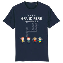 Charger l'image dans la galerie, Enfants Mots croisés, T-shirt personnalisé grand-père grand-mère, ce grand-père appartient à, fête des pères