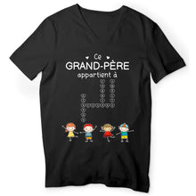 Charger l'image dans la galerie, Enfants Mots croisés, T-shirt personnalisé grand-père grand-mère, ce grand-père appartient à, fête des pères