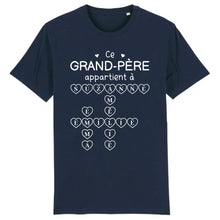 Charger l'image dans la galerie, Enfants Mots croisés, T-shirt personnalisé grand-père grand-mère, ce grand-père appartient à, fête des pères