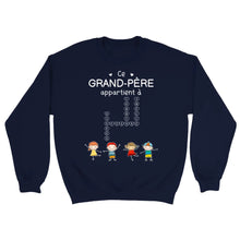 Charger l'image dans la galerie, Enfants Mots croisés, T-shirt personnalisé grand-père grand-mère, ce grand-père appartient à, fête des pères