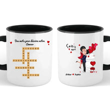 Charger l'image dans la galerie, Mots croisés Mug personnalisé, Saint-Valentin Cadeaux pour couple, Épouse et mari, Mots pour décrire notre amour