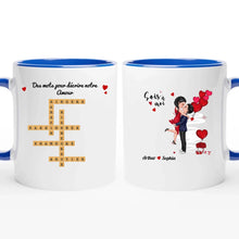 Charger l'image dans la galerie, Mots croisés Mug personnalisé, Saint-Valentin Cadeaux pour couple, Épouse et mari, Mots pour décrire notre amour