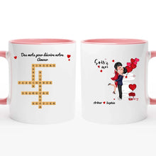 Charger l'image dans la galerie, Mots croisés Mug personnalisé, Saint-Valentin Cadeaux pour couple, Épouse et mari, Mots pour décrire notre amour
