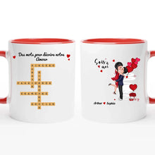 Charger l'image dans la galerie, Mots croisés Mug personnalisé, Saint-Valentin Cadeaux pour couple, Épouse et mari, Mots pour décrire notre amour