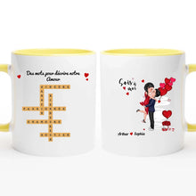 Charger l'image dans la galerie, Mots croisés Mug personnalisé, Saint-Valentin Cadeaux pour couple, Épouse et mari, Mots pour décrire notre amour