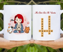 Charger l'image dans la galerie, Mots croisés mug personnalisé chat, Cadeaux de Saint-Valentin pour les maman chat, Mes chats sont ma valentine