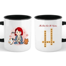 Charger l'image dans la galerie, Mots croisés mug personnalisé chat, Cadeaux de Saint-Valentin pour les maman chat, Mes chats sont ma valentine