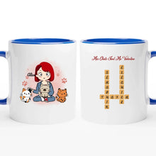 Charger l'image dans la galerie, Mots croisés mug personnalisé chat, Cadeaux de Saint-Valentin pour les maman chat, Mes chats sont ma valentine