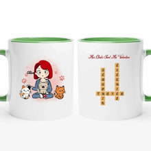 Charger l'image dans la galerie, Mots croisés mug personnalisé chat, Cadeaux de Saint-Valentin pour les maman chat, Mes chats sont ma valentine