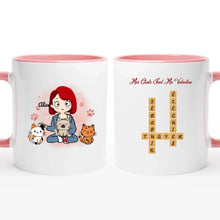Charger l'image dans la galerie, Mots croisés mug personnalisé chat, Cadeaux de Saint-Valentin pour les maman chat, Mes chats sont ma valentine