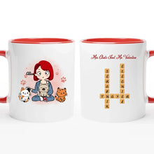 Charger l'image dans la galerie, Mots croisés mug personnalisé chat, Cadeaux de Saint-Valentin pour les maman chat, Mes chats sont ma valentine