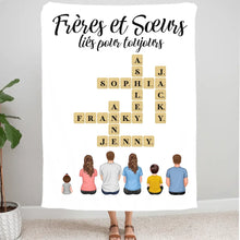 Charger l'image dans la galerie, Mots croisé Poster personnalisée, cadeau pour Frères et Sœurs, Décoration du salon, Frères et Sœurs liés pour toujours