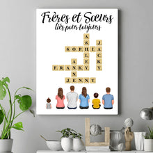 Charger l'image dans la galerie, Mots croisé Poster personnalisée, cadeau pour Frères et Sœurs, Décoration du salon, Frères et Sœurs liés pour toujours