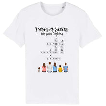 Charger l'image dans la galerie, Mots croisé T-shirt personnalisée, cadeau pour Frères et Sœurs, familie, Frères et Sœurs liés pour toujours