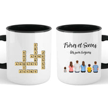 Charger l'image dans la galerie, Mots croisé Mug personnalisée, cadeau pour Frères et Sœurs, Famille, Frères et Sœurs liés pour toujours