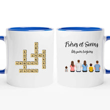 Charger l'image dans la galerie, Mots croisé Mug personnalisée, cadeau pour Frères et Sœurs, Famille, Frères et Sœurs liés pour toujours