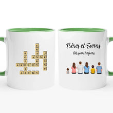 Charger l'image dans la galerie, Mots croisé Mug personnalisée, cadeau pour Frères et Sœurs, Famille, Frères et Sœurs liés pour toujours