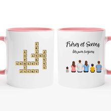Charger l'image dans la galerie, Mots croisé Mug personnalisée, cadeau pour Frères et Sœurs, Famille, Frères et Sœurs liés pour toujours