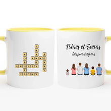 Charger l'image dans la galerie, Mots croisé Mug personnalisée, cadeau pour Frères et Sœurs, Famille, Frères et Sœurs liés pour toujours