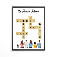 Charger l'image dans la galerie, Mots croisé Poster personnalisée Famille Nom, cadeau pour Famille, Maman at papa chien, chat, Décoration du salon