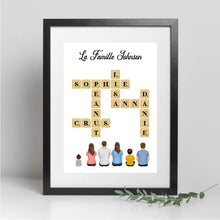 Charger l'image dans la galerie, Mots croisé Poster personnalisée Famille Nom, cadeau pour Famille, Maman at papa chien, chat, Décoration du salon