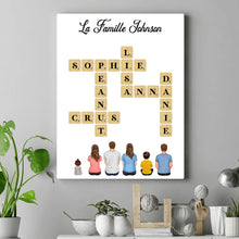 Charger l'image dans la galerie, Mots croisé Poster personnalisée Famille Nom, cadeau pour Famille, Maman at papa chien, chat, Décoration du salon
