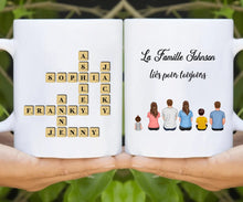 Charger l'image dans la galerie, Mots croisé Mug personnalisée Famille Noms, cadeau pour Famille, Couple, Maman at papa chien, chat