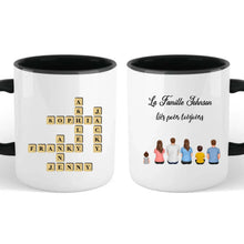 Charger l'image dans la galerie, Mots croisé Mug personnalisée Famille Noms, cadeau pour Famille, Couple, Maman at papa chien, chat