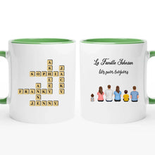 Charger l'image dans la galerie, Mots croisé Mug personnalisée Famille Noms, cadeau pour Famille, Couple, Maman at papa chien, chat