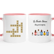 Charger l'image dans la galerie, Mots croisé Mug personnalisée Famille Noms, cadeau pour Famille, Couple, Maman at papa chien, chat