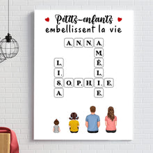 Charger l'image dans la galerie, Mots croisé Toile personnalisée, cadeau pour Famille, Grand-mère, grand-père, Petits-enfants embellissent la vie