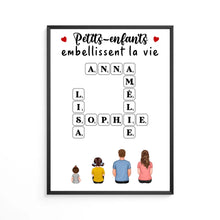 Charger l'image dans la galerie, Mots croisé Toile personnalisée, cadeau pour Famille, Grand-mère, grand-père, Petits-enfants embellissent la vie