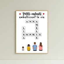 Charger l'image dans la galerie, Mots croisé Toile personnalisée, cadeau pour Famille, Grand-mère, grand-père, Petits-enfants embellissent la vie