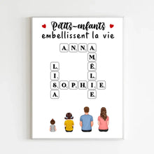 Charger l'image dans la galerie, Mots croisé Toile personnalisée, cadeau pour Famille, Grand-mère, grand-père, Petits-enfants embellissent la vie