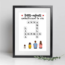 Charger l'image dans la galerie, Mots croisé Toile personnalisée, cadeau pour Famille, Grand-mère, grand-père, Petits-enfants embellissent la vie