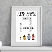 Charger l'image dans la galerie, Mots croisé Toile personnalisée, cadeau pour Famille, Grand-mère, grand-père, Petits-enfants embellissent la vie