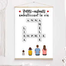 Charger l'image dans la galerie, Mots croisé Toile personnalisée, cadeau pour Famille, Grand-mère, grand-père, Petits-enfants embellissent la vie