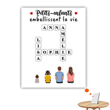 Charger l'image dans la galerie, Mots croisé Toile personnalisée, cadeau pour Famille, Grand-mère, grand-père, Petits-enfants embellissent la vie