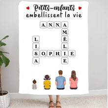 Charger l'image dans la galerie, Mots croisé Toile personnalisée, cadeau pour Famille, Grand-mère, grand-père, Petits-enfants embellissent la vie
