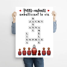 Charger l'image dans la galerie, Mots croisé Toile personnalisée, cadeau pour Famille, Grand-mère, Petits-enfants embellissent la vie